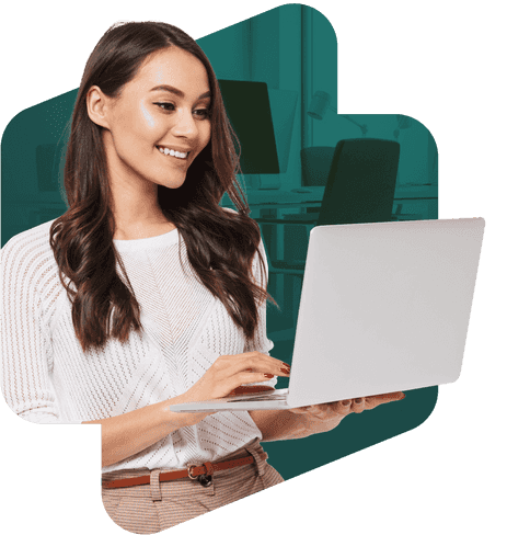 Picture of a business man with a laptop smiling